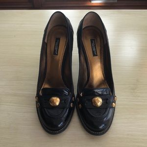 Dolce & Gabbana Sling Back Black Mirror Heels